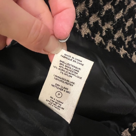Anthropologie Avec Les Filles Houndstooth Shimmer Cropped Coat Size M - Picture 9 of 10
